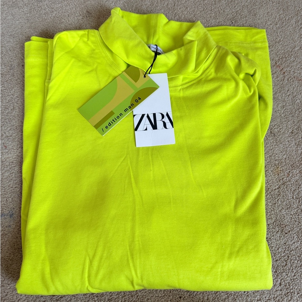 Zara Vibrant Yellow High-Neck Top